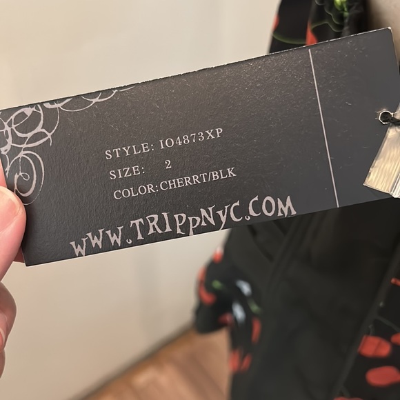 Tripp NYC Daang Goodman Cherry Print Black and Red Corset - Picture 5 of 10